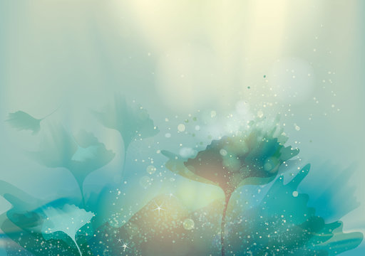 Beautiful abstract landscape / Magic floral background