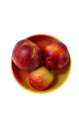 fresh nectarines on white background