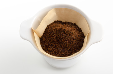 Kaffeepulver im Kaffeefilter