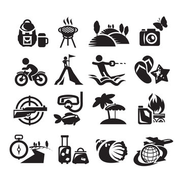 Recreation Icons. Vector illustration
