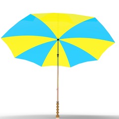 Beach umbrella isolated on white background