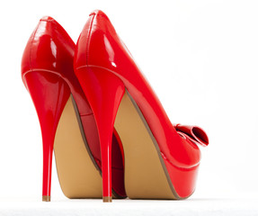 fashionable platform red pumps