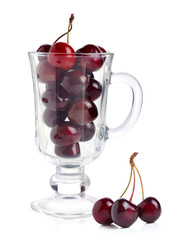 Ripe red cherries