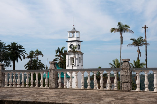 Main square of Cuetzalan, Magic town in Puebla (Mexico)