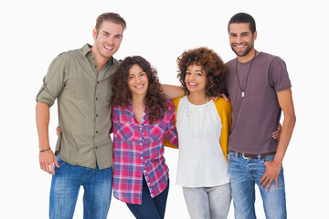 Fototapeta premium Fashionable young friends smiling