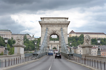 Fototapeta na wymiar Budapest Chain zamek i most
