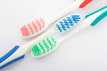 Red, green and blue toothbrush