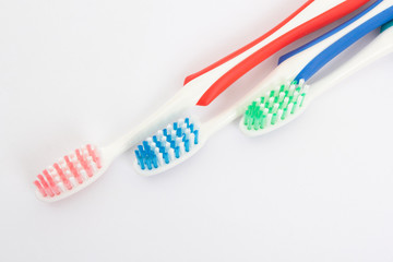 Red, green and blue toothbrush