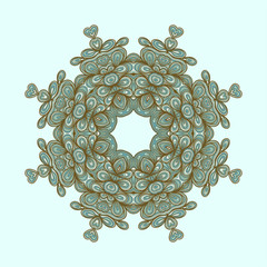 Ornament circle floral blue