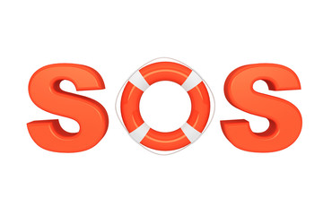 SOS sign with lifebuoy