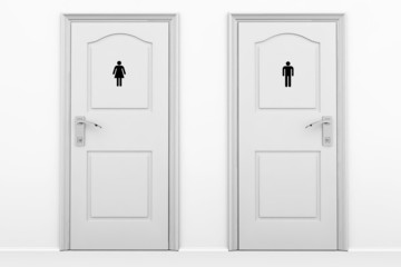 Toilet doors for male and female genders