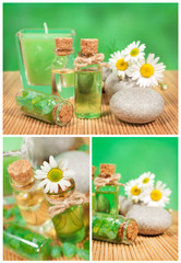 Spa collage with camomile
