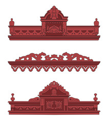 The wooden decorated for window