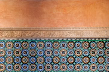 Stoff pro Meter marokkanischer vintage fliesenhintergrund © javarman