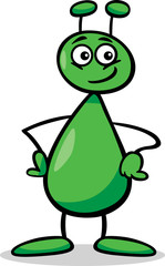 alien or martian cartoon illustration