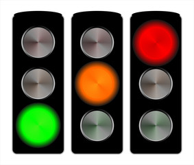 Feux de signalisation trois couleurs