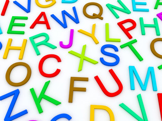 letters of the English alphabet.