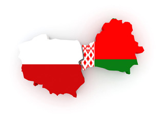 Map of Poland and Belarus.