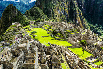 Machu Picchu, the ancient Inca city in the Andes, Peru