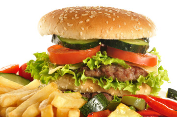 Hamburguesa de vacuno.