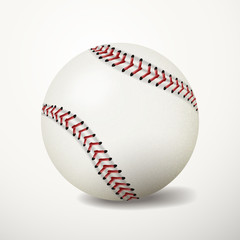 Baseball ball on white background. Sport leather ball.