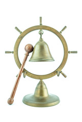 Fototapeta na wymiar Bronze bell isolated on white background