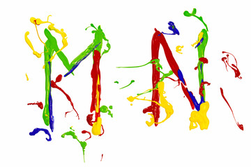 M and n painted colorful