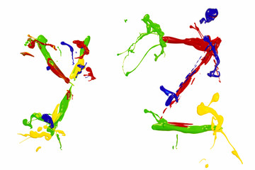 Y and z painted colorful