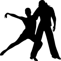 Dance people silhouette vector