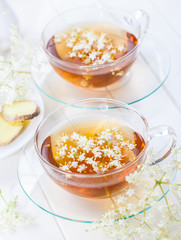 Cup of elder flower tea