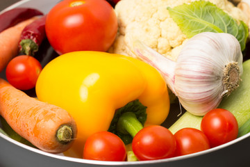 Fresh vegetables in a pot