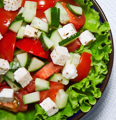 salad with tomato and cucumber..