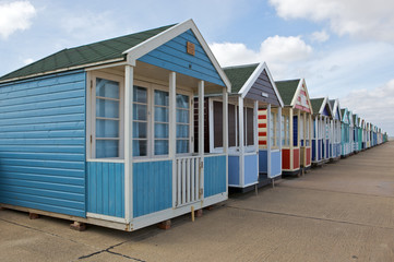 Fototapeta na wymiar Beach huts in Southwold, Suffolk
