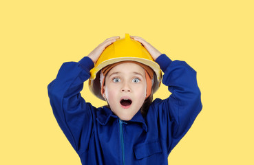 Surprised little worked construction