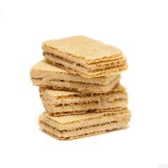 biscuit waffles pile over white background