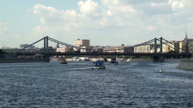 View of the Moskva River & Krymsky Bridge.