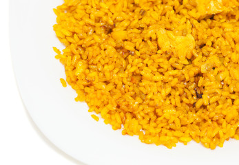 delicious paella closeup