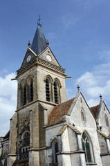 Fototapeta premium Medieval parish church in Champagne, France