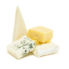 cheese set isolated on white background