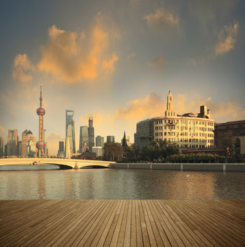 Shanghai bund landmark skyline urban buildings landscape