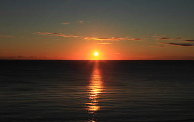 Sunrise over the sea. Landscape.