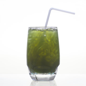 Asiatic cold herbal drink in glass isolated