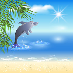 Delfine springen aus dem Wasser