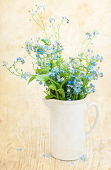 Bunch of forget-me-nots flowers