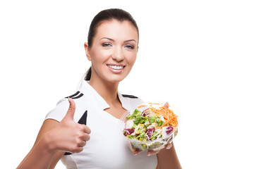 Woman with salad