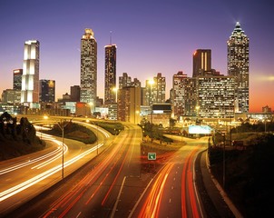 Plakat Skyline o zmierzchu, Atlanta, Georgia ? Arena Photo UK
