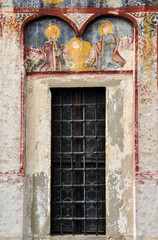 Fototapeta na wymiar Orthodox painted murals, fresco on a church