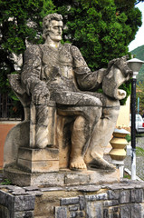 Fototapeta na wymiar Statue of Coresi, a medieval printer. Brasov, Romania