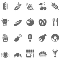 food icons gray set 2