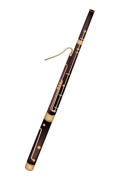 A Classical Bassoon Isolated on White Background